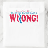 Romney Ryan Wrong Rechteckiger Aufkleber (Tasche)
