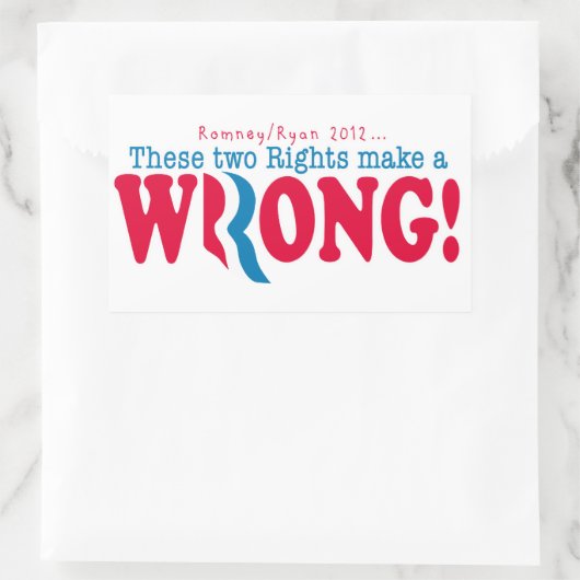 Romney Ryan Wrong Rechteckiger Aufkleber (Tasche)