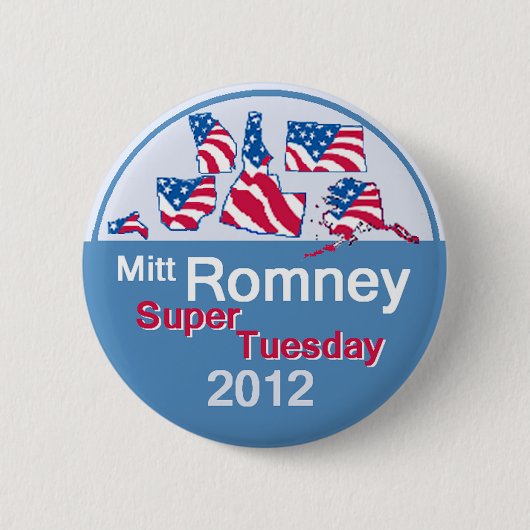 Romney SUPERdienstag Knopf Button (Vorderseite)