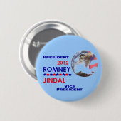ROMNEY u. JINDAL 2012 Knopf Button (Vorne & Hinten)