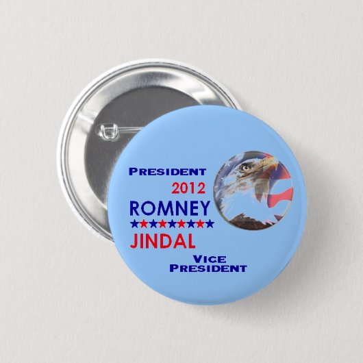 ROMNEY u. JINDAL 2012 Knopf Button (Vorne & Hinten)