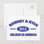 Romney und Ryan glaubve Postkarte (Vorne/Hinten)