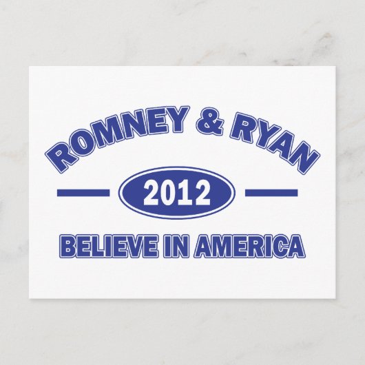 Romney und Ryan glaubve Postkarte (Vorderseite)