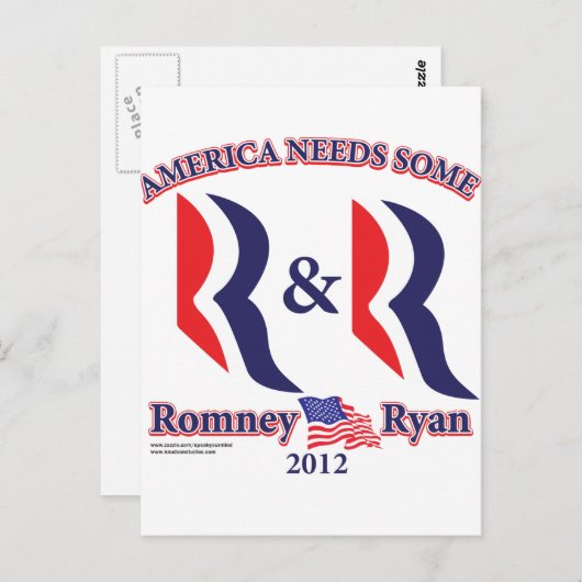 Romney und Ryan Postkarte (Vorne/Hinten)