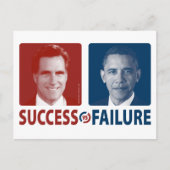 Romney Vs. Obama - Erfolg Vs. Scheitern Postkarte (Vorderseite)