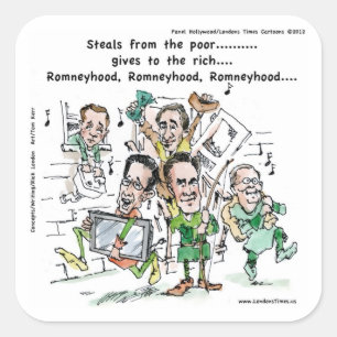 RomneyHood Lustige Geschenke Tassen Shirts Karten  Quadratischer Aufkleber