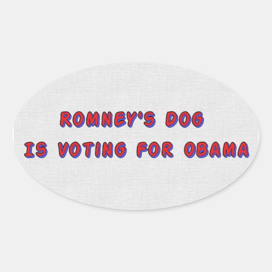 Romneys Hund Ovaler Aufkleber (Vorderseite)