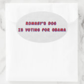 Romneys Hund Ovaler Aufkleber (Tasche)