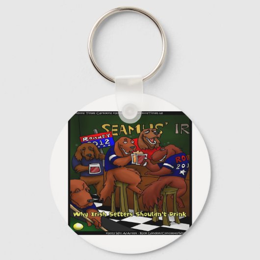 Romneys irische Setters Funny Key Chain Schlüsselanhänger (Vorderseite)