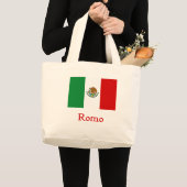 Romo mexikanische Flagge Jumbo Stoffbeutel (Vorderseite (Produkt))