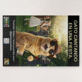 ROMPECABEZA DE GATO CANTANDO EN UNA FIESTA PUZZLE (Horizontal)