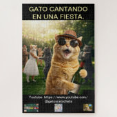 ROMPECABEZA DE GATO CANTANDO EN UNA FIESTA PUZZLE (Vertikal)