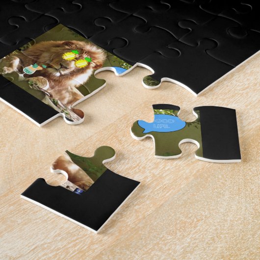 ROMPECABEZA GATO MANEJANDO BICICLETA EN EL BOSQUE. PUZZLE (Seite)