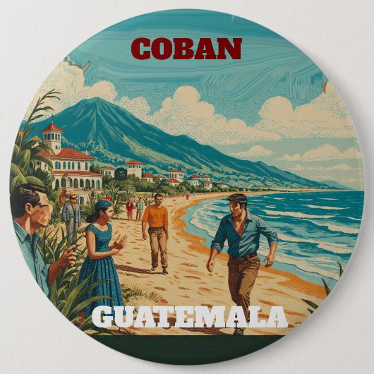 Rompecabezas GUATEMALA COBAN Retro poster Button (Vorderseite)