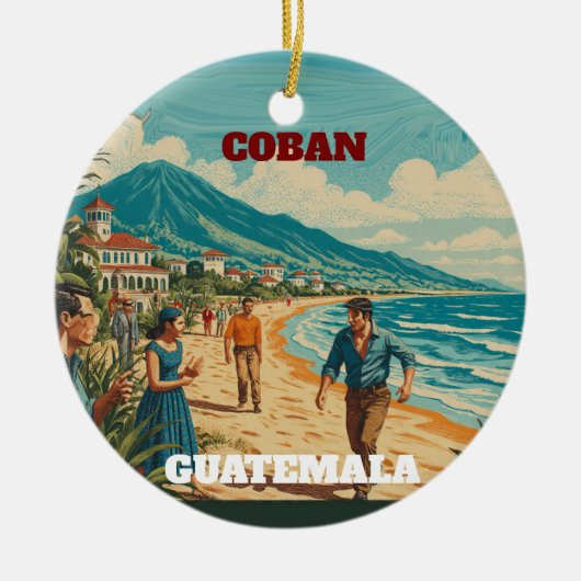 Rompecabezas GUATEMALA COBAN Retro poster Keramik Ornament (Vorne)