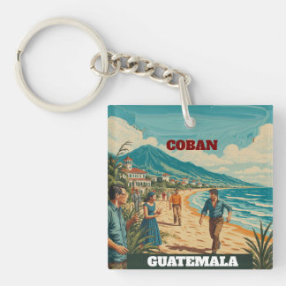 Rompecabezas GUATEMALA COBAN Retro poster Schlüsselanhänger