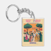 Rompecabezas Honduras CHOLUTECA Retro poster Schlüsselanhänger (Vorderseite links)