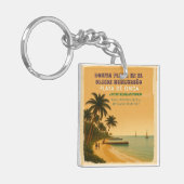 Rompecabezas  Honduras Playa Omoa Retro poster Schlüsselanhänger (Vorderseite links)