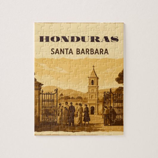 Rompecabezas  Honduras Santa Barbara Retro poster Puzzle (Vertikal)