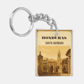 Rompecabezas Honduras Santa Barbara Retro poster Schlüsselanhänger (Vorderseite links)