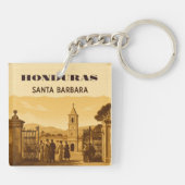 Rompecabezas Honduras Santa Barbara Retro poster Schlüsselanhänger (Rückseite)