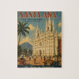 Rompecabezas  Santa Ana, El Salvador  Retro poster Puzzle
