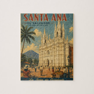 Rompecabezas Santa Ana, El Salvador Retro poster Puzzle