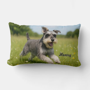 Romping Schnauzer Personalisiert Lendenkissen