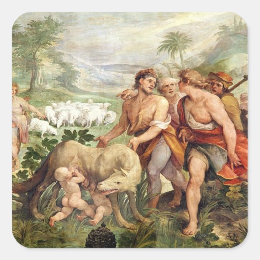 Romulus sauckgeführt vom Wolf Quadratischer Aufkleber (Vorderseite)