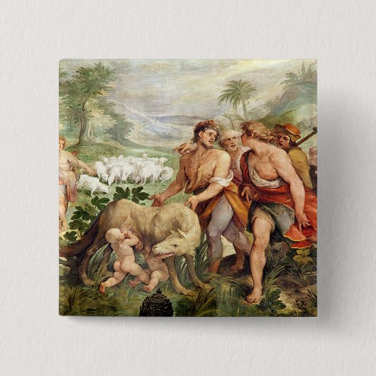 Romulus säugte durch den Siewolf Button (Vorderseite)