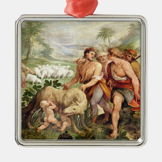 Romulus säugte durch den Siewolf Silbernes Ornament (Vorne)