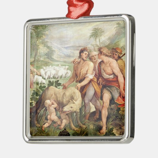 Romulus säugte durch den Siewolf Silbernes Ornament (Links)