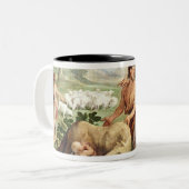 Romulus säugte durch den Siewolf Zweifarbige Tasse (Vorderseite Links)