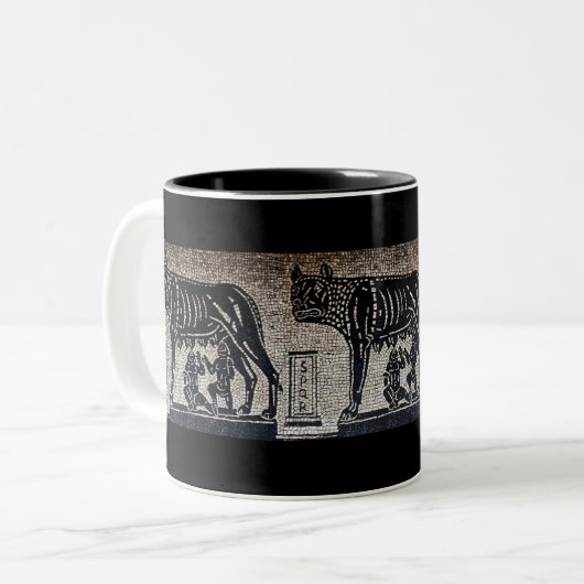 Romulus u. Remus Zweifarbige Tasse (Vorderseite Links)