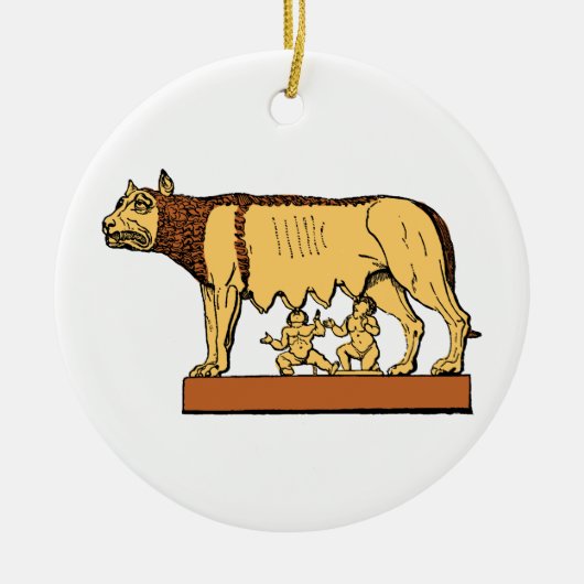 Romulus und Remus Keramik Ornament (Vorne)
