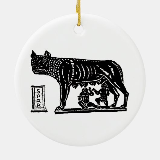 Romulus und Remus römische Mythologie Keramik Ornament (Hinten)