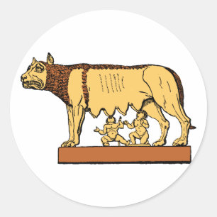 Romulus und Remus Runder Aufkleber