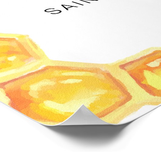 ROMY Honey Bumble Bee Baby Dusche Willkommen Poster (Ecke)