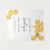 ROMY Honey Bumble Bee Rustic Baby Dusche Willkomme Wandteppich (Vorderseite (Horizontal))