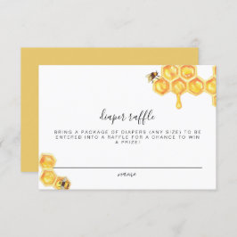 Romy - Honeycomb Bee Diaper Raffle Ticket Card Einladung