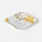 ROMY Sweet as Can bee White Floral Baby Dusche Pappteller (Gewinkelt)