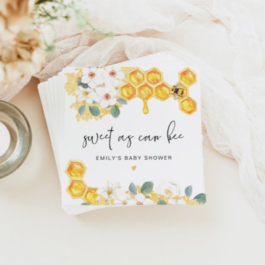 ROMY Sweet as Can bee White Floral Baby Dusche Serviette