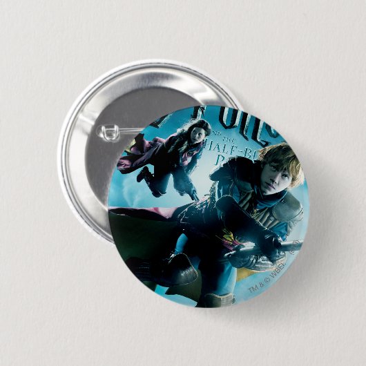 Ron and Ginny on Brooms 1 Button (Vorne & Hinten)