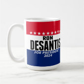 Ron Desantis 2024 Klassisches blaues Rot für Präsi Kaffeetasse (Links)