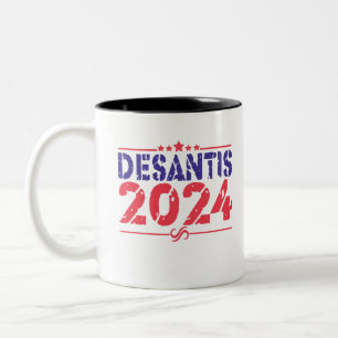 Ron DeSantis 2024 Präsident Wahl Vintage Geschenk Zweifarbige Tasse