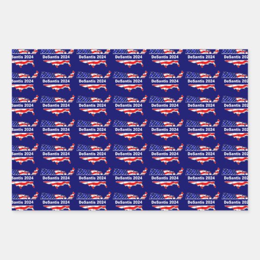 Ron DeSantis 2024 USA Geschenkpapier Set (Vorderseite)