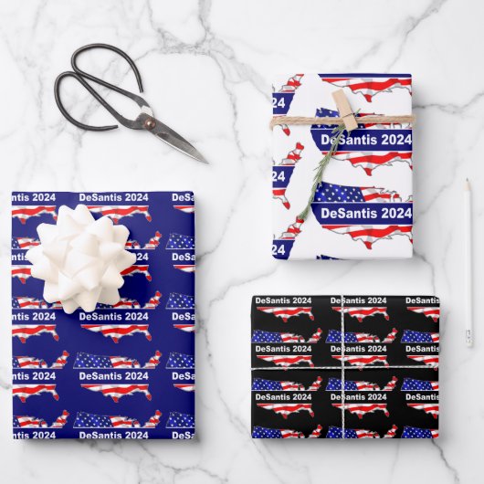 Ron DeSantis 2024 USA Geschenkpapier Set (Vorderseite)