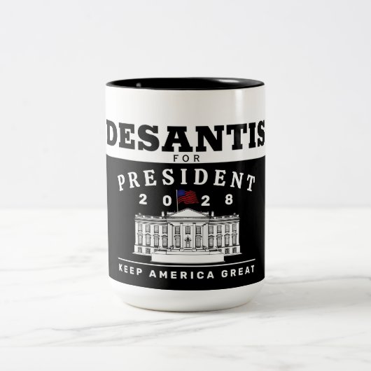 RON DESANTIS 2028 ZWEIFARBIGE TASSE (Mittel)
