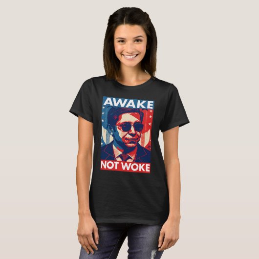 Ron DeSantis Awake nicht Geweckt Gouverneur von Fl T-Shirt (Vorne ganz)