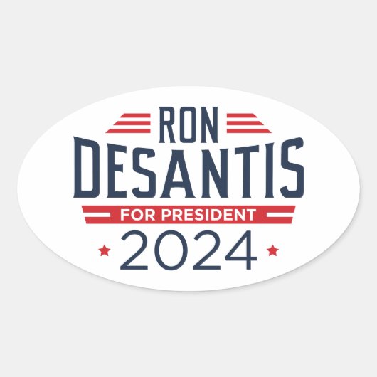 Ron DeSantis für den Präsidenten 2024 Ovaler Aufkleber (Vorderseite)